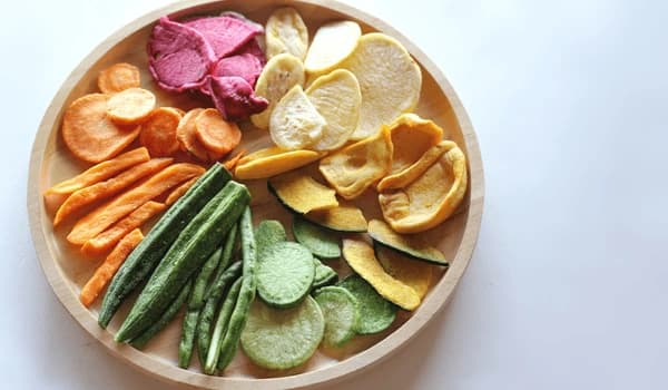 Mixed dehydrated vegetable ingredients prepared for food manufacturing
